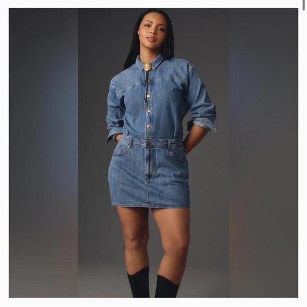 PILCRO DENIM MINI DRESS SIZE LARGE